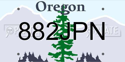 882JPN Oregon License Plate