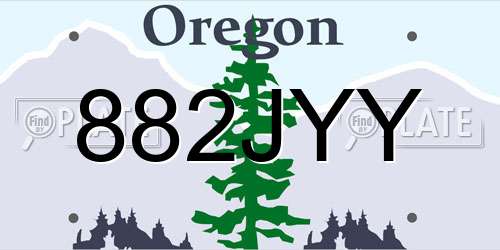 882JYY Oregon License Plate