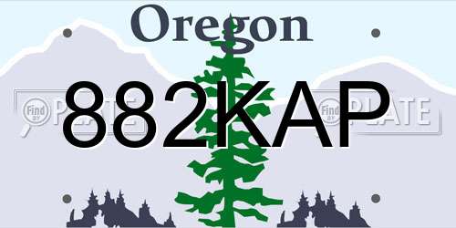 882KAP Oregon License Plate