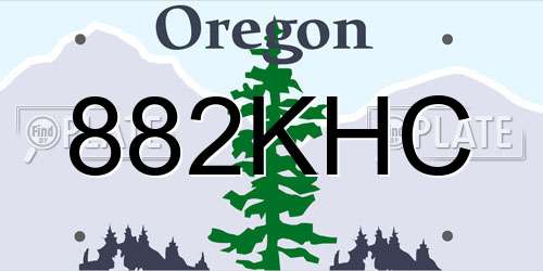 882KHC Oregon License Plate