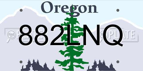 882LNQ Oregon License Plate