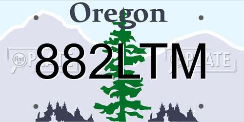 882LTM Oregon License Plate