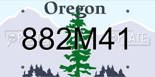 882M41 Oregon License Plate