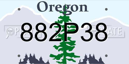 882P38 Oregon License Plate