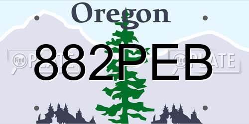 882PEB Oregon License Plate