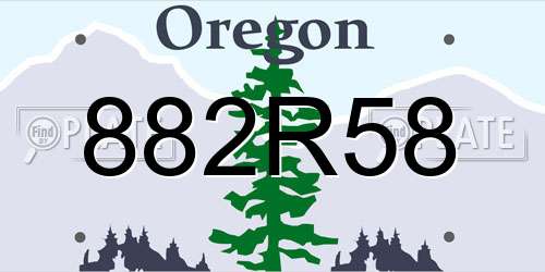 882R58 Oregon License Plate