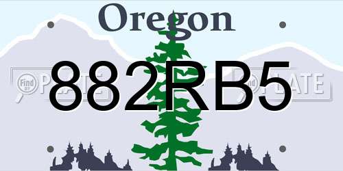 882RB5 Oregon License Plate