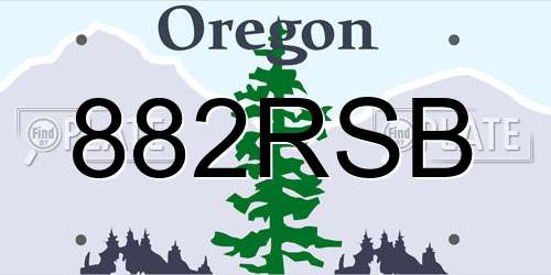 882RSB Oregon License Plate