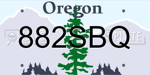 882SBQ Oregon License Plate