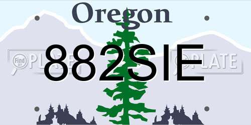 882SIE Oregon License Plate