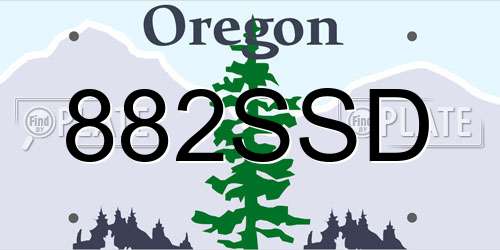 882SSD Oregon License Plate