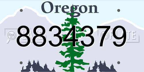 8834379 Oregon License Plate