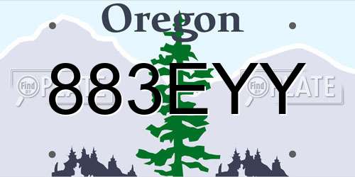 883EYY Oregon License Plate
