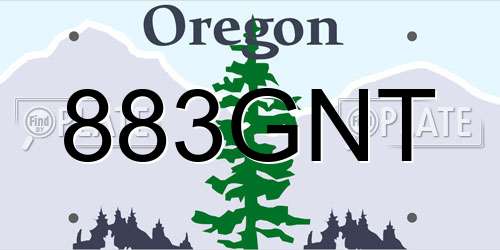 883GNT Oregon License Plate