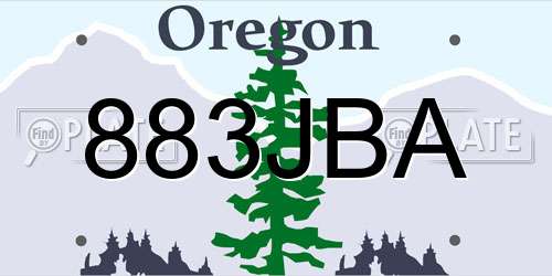 883JBA Oregon License Plate
