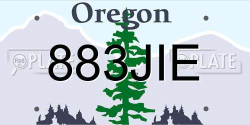 883JIE Oregon License Plate