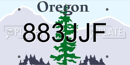 883JJF Oregon License Plate