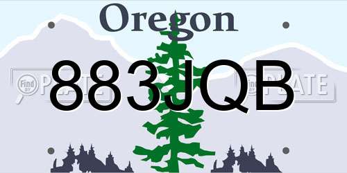 883JQB Oregon License Plate