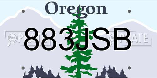 883JSB Oregon License Plate