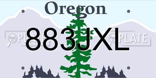 883JXL Oregon License Plate