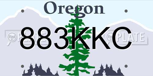883KKC Oregon License Plate