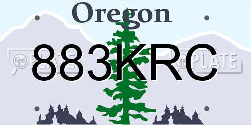 883KRC Oregon License Plate