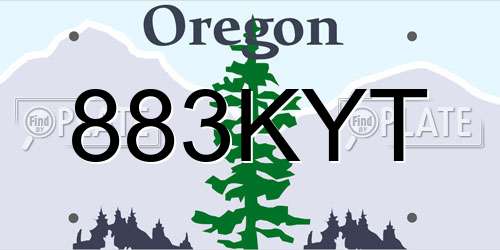 883KYT Oregon License Plate