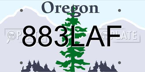 883LAF Oregon License Plate