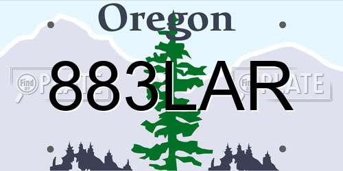 883LAR Oregon License Plate