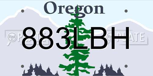 883LBH Oregon License Plate