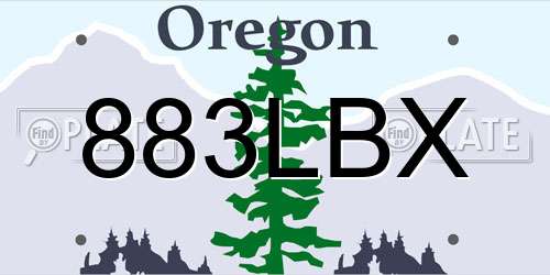 883LBX Oregon License Plate