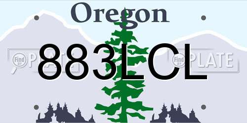 883LCL Oregon License Plate