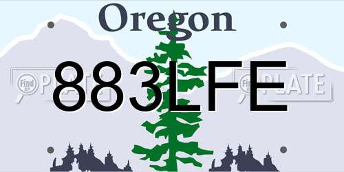 883LFE Oregon License Plate