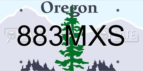 883MXS Oregon License Plate