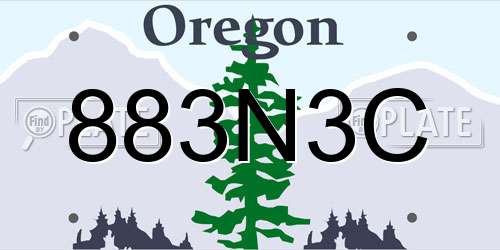 883N3C Oregon License Plate