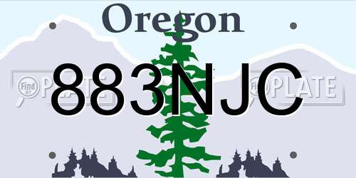 883NJC Oregon License Plate