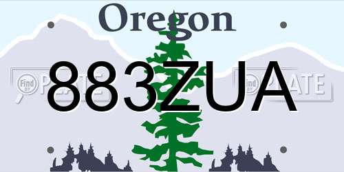 883ZUA Oregon License Plate