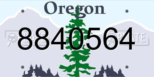 8840564 Oregon License Plate