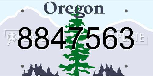 8847563 Oregon License Plate