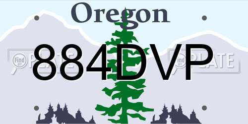 884DVP Oregon License Plate