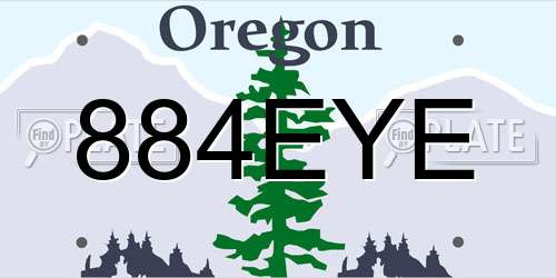 884EYE Oregon License Plate