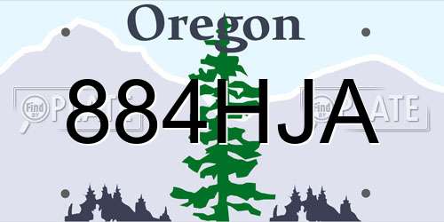 884HJA Oregon License Plate