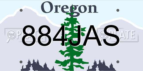 884JAS Oregon License Plate