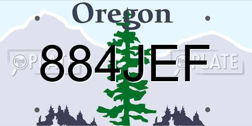 884JEF Oregon License Plate