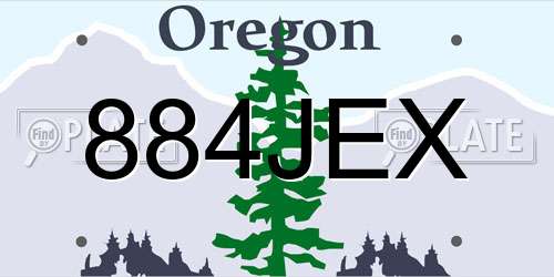 884JEX Oregon License Plate