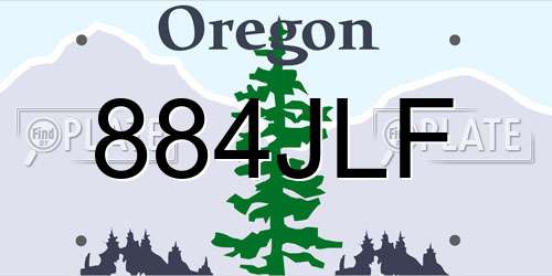 884JLF Oregon License Plate