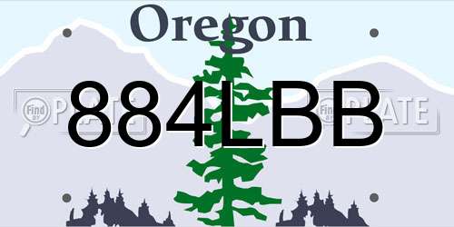 884LBB Oregon License Plate
