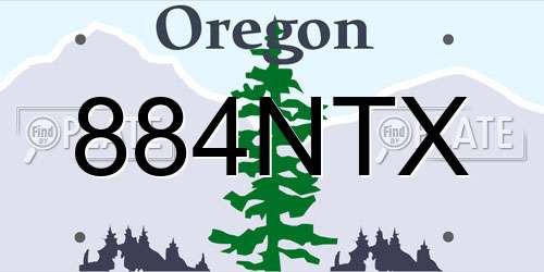 884NTX Oregon License Plate
