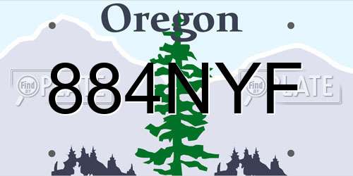 884NYF Oregon License Plate