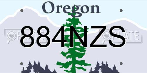884NZS Oregon License Plate